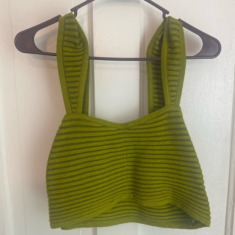 Green sweater style bra top/tank top, Wild Fable, XXL, worn once